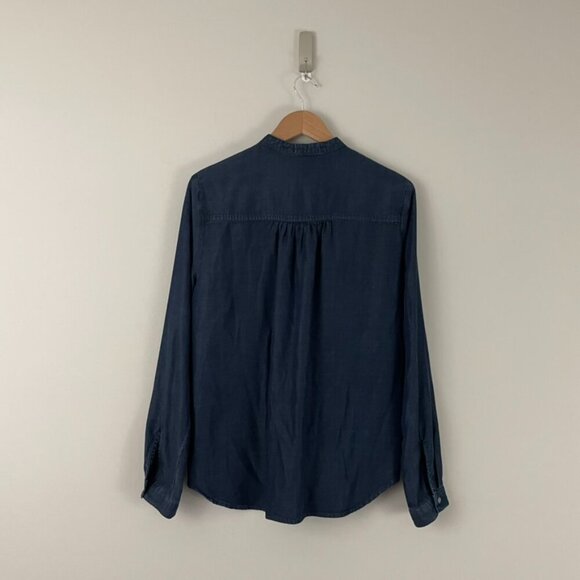 Anthropologie Cloth & Stone Chambray Long Sleeve Popover Top Size Medium - Picture 2 of 6